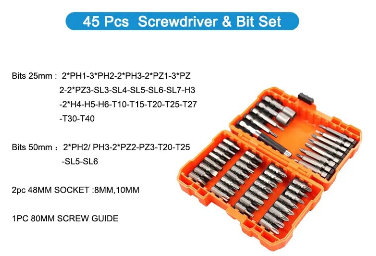 Bit set 45 parts